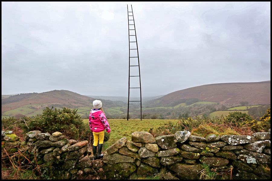 A rickety Stairway to Heaven ladder has mysteriously sprouted on Dartmoor, Devon. Published in The Telegraph newspaper.