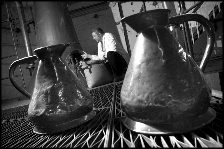  Distiller Paul Chilarecki watches over the still at the Plymouth Gin Distillery.Published in The Telegraph 